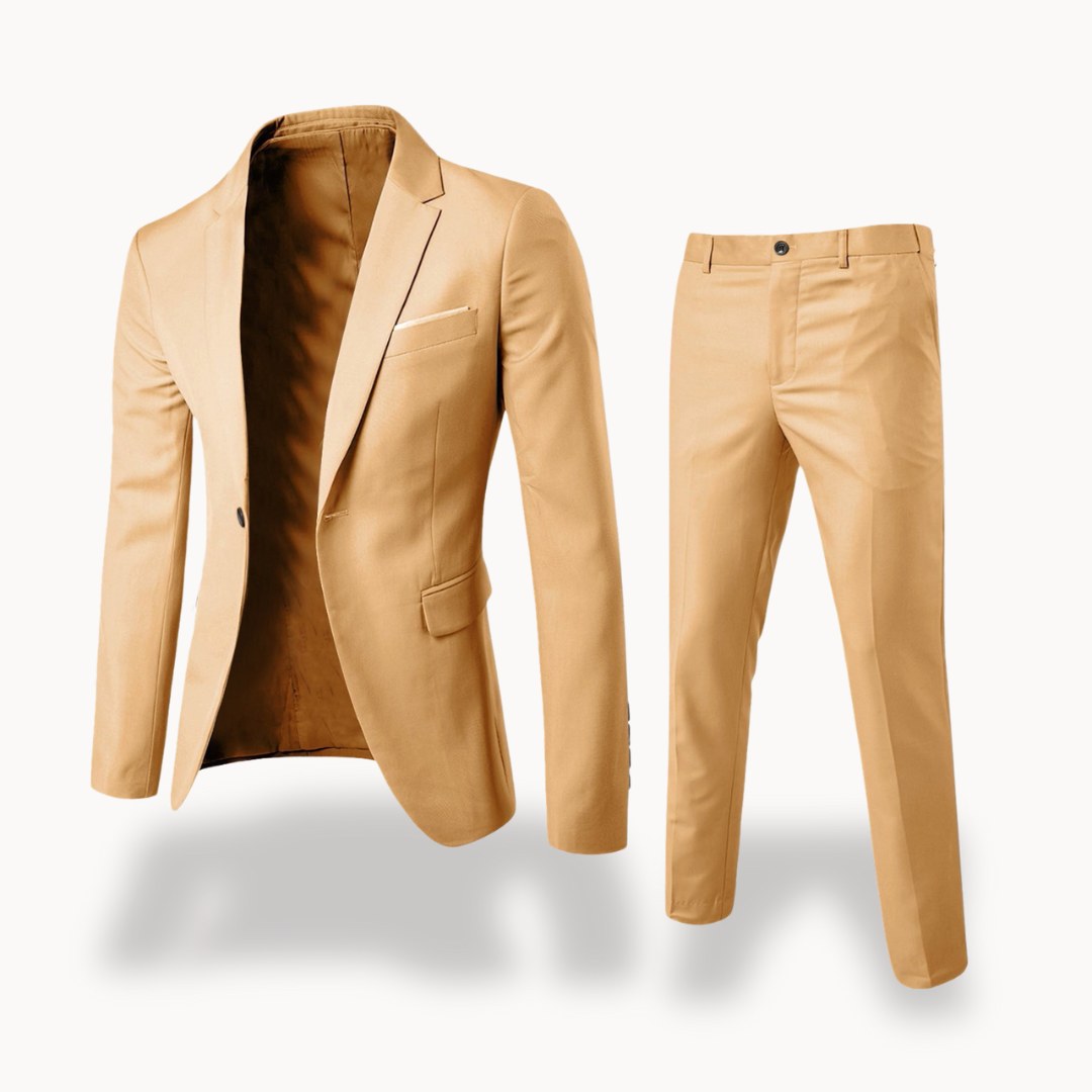 Owen | Men's Formal Two-Piece Suit, Slim-Fit Blazer Suit | Animated Apparel | Beige