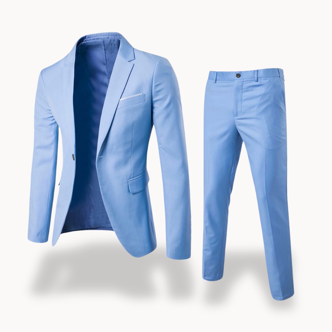Owen | Men's Formal Two-Piece Suit, Slim-Fit Blazer Suit | Animated Apparel | Light Blue