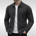 Owen | Men's Knit Cardigan, Finely Textured Layer Cardigan | Animated Apparel | Grey