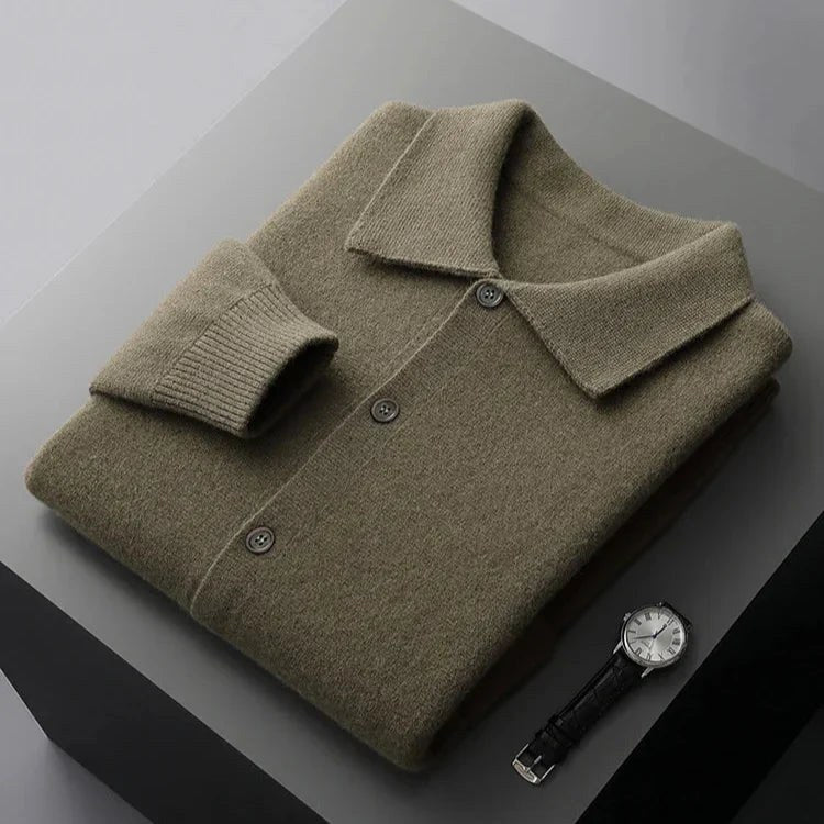 Owen | Men's Knit Cardigan, Finely Textured Layer Cardigan | Animated Apparel