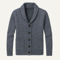 Parker | Men's Cashmere Cardigan, Relaxed Fit Knit Jumper | Animated Apparel | Grey
