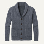 Parker | Men's Cashmere Cardigan, Relaxed Fit Knit Jumper | Animated Apparel | Grey