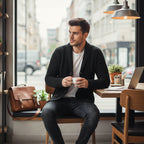 Parker | Men's Cashmere Cardigan, Relaxed Fit Knit Jumper | Animated Apparel