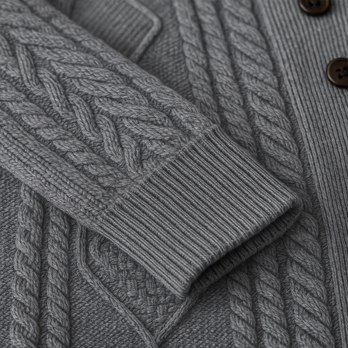 Parker | Men's Cashmere Cardigan, Relaxed Fit Knit Jumper | Animated Apparel | Black