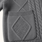 Parker | Men's Cashmere Cardigan, Relaxed Fit Knit Jumper | Animated Apparel | Dark Grey