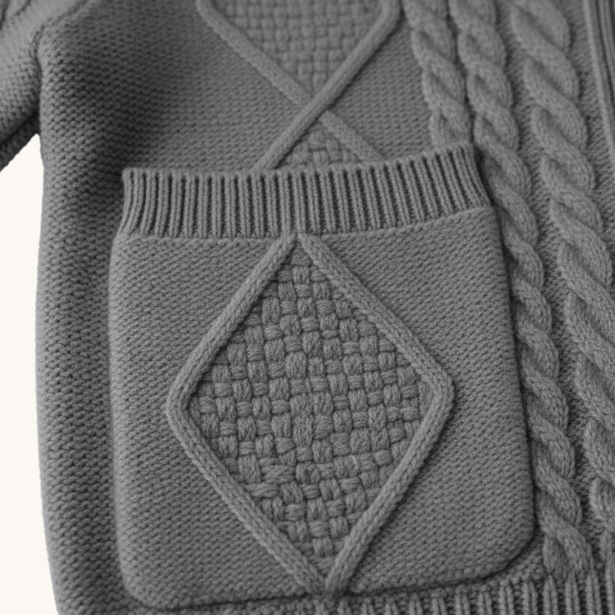 Parker | Men's Cashmere Cardigan, Relaxed Fit Knit Jumper | Animated Apparel | Dark Grey