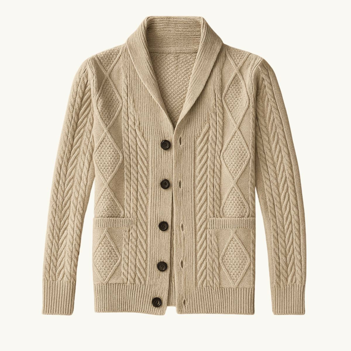 Parker | Men's Cashmere Cardigan, Relaxed Fit Knit Jumper | Animated Apparel