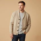 Parker | Men's Cashmere Cardigan, Relaxed Fit Knit Jumper | Animated Apparel