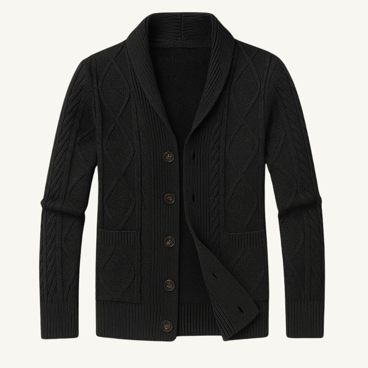 Parker | Men's Cashmere Cardigan, Relaxed Fit Knit Jumper | Animated Apparel