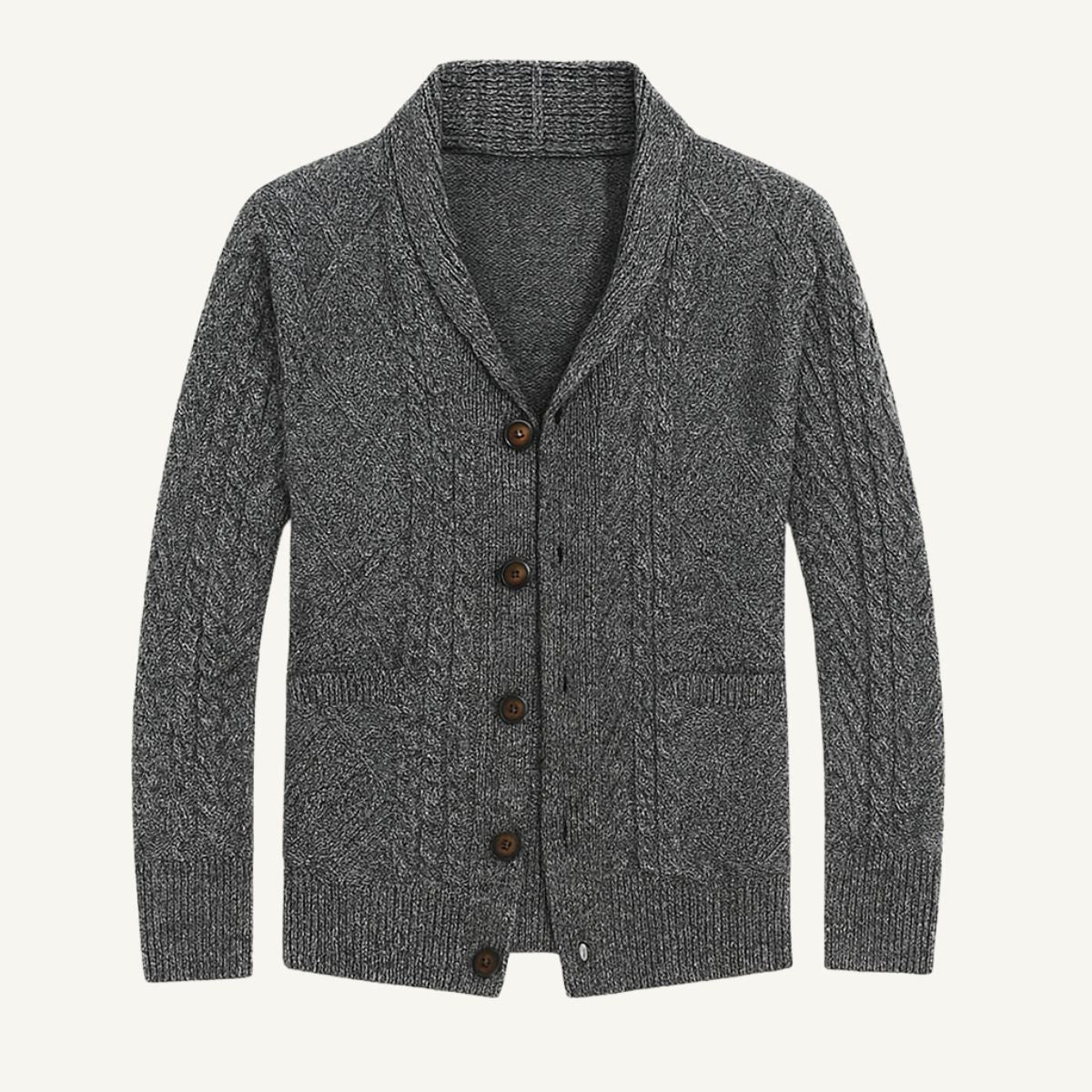 Parker | Men's Cashmere Cardigan, Relaxed Fit Knit Jumper | Animated Apparel