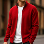 Parker | Men's Full-Zip Knit Cardigan, Comfortable Everyday Cardigan | Animated Apparel | Red