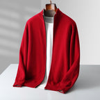 Parker | Men's Full-Zip Knit Cardigan, Comfortable Everyday Cardigan | Animated Apparel | Orange