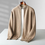 Parker | Men's Full-Zip Knit Cardigan, Comfortable Everyday Cardigan | Animated Apparel | Beige