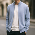 Parker | Men's Full-Zip Knit Cardigan, Comfortable Everyday Cardigan | Animated Apparel | Blue