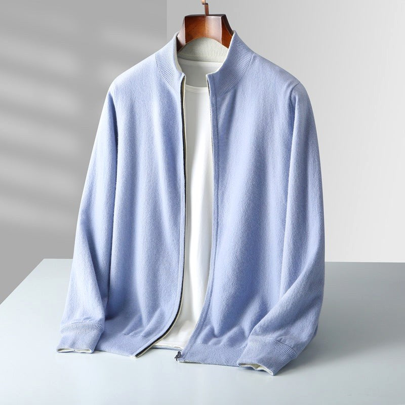 Parker | Men's Full-Zip Knit Cardigan, Comfortable Everyday Cardigan | Animated Apparel | Grey