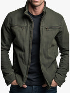 Paul | Men's Classic Cotton Jacket, Structured Casual Jacket | Animated Apparel | Army Green