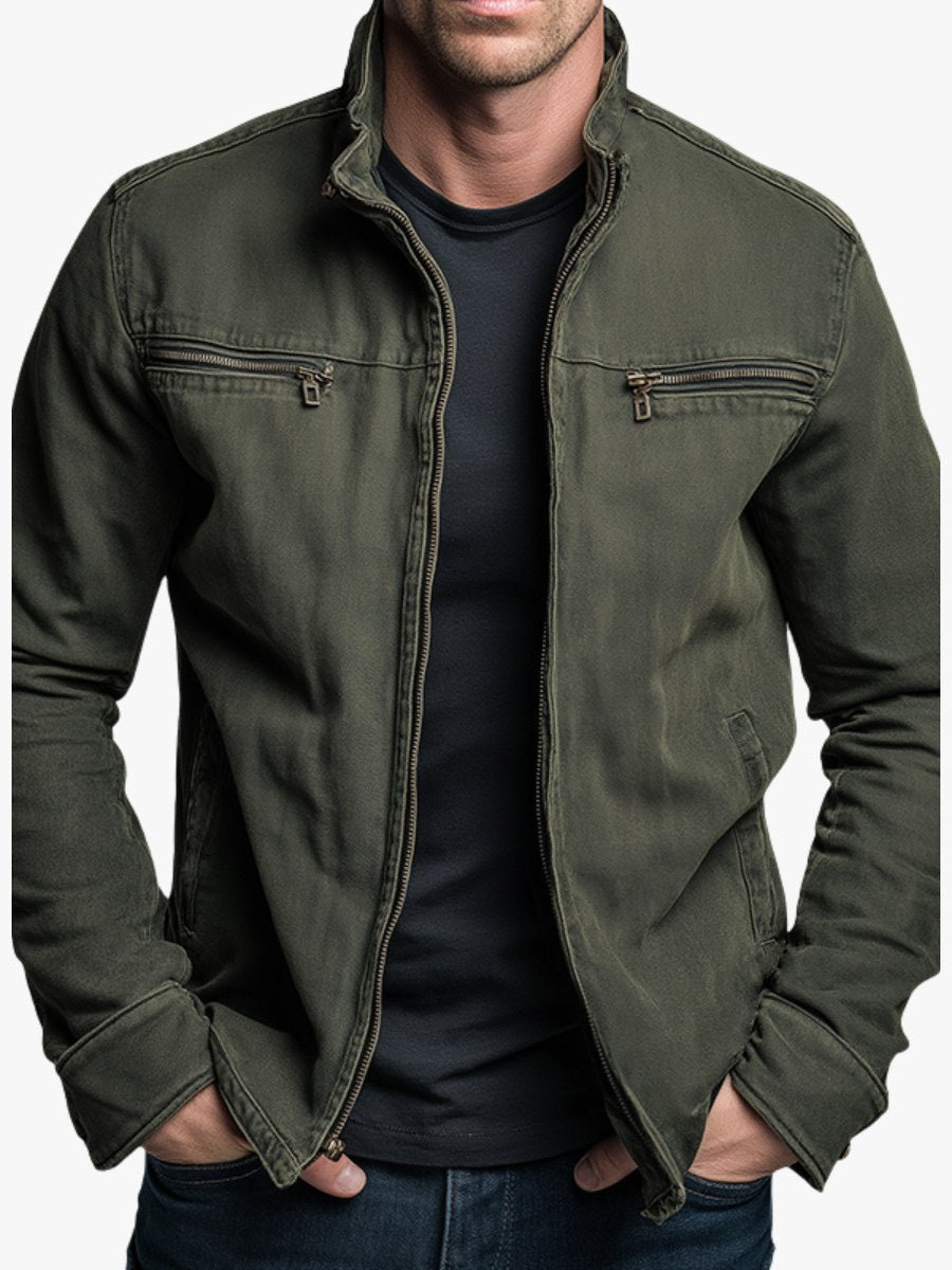 Paul | Men's Classic Cotton Jacket, Structured Casual Jacket | Animated Apparel | Army Green