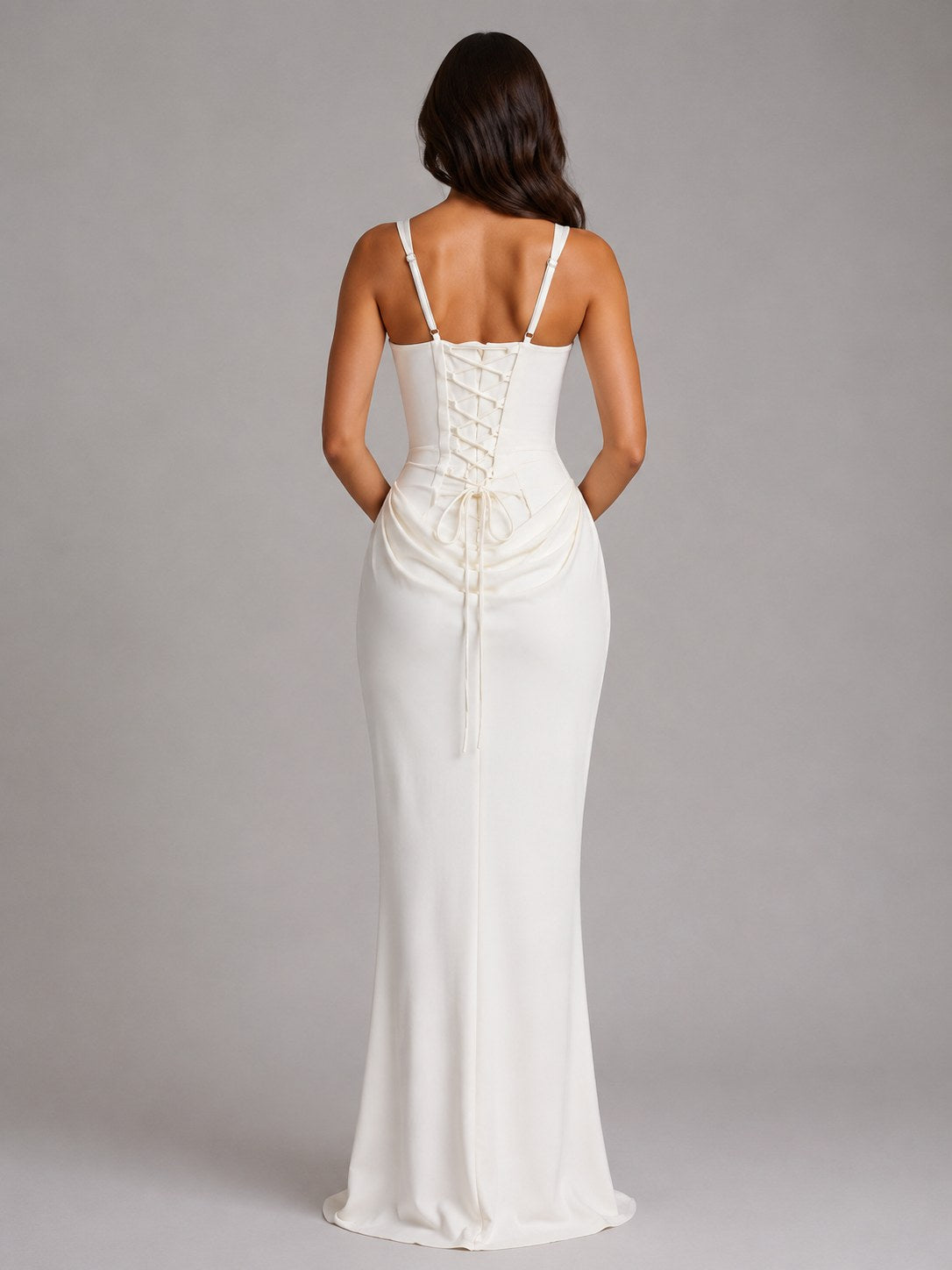 Penelope | Women's Bodycon Draped Corset Maxi Dress, Sculpted Silhouette Evening Dress | Animated Apparel