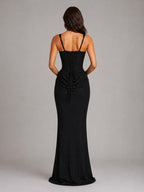 Penelope | Women's Bodycon Draped Corset Maxi Dress, Sculpted Silhouette Evening Dress | Animated Apparel