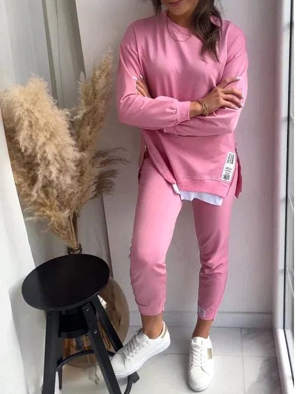 Penelope | Women's Oversized Two-Piece Lounge Set, Tapered Joggers | Animated Apparel | Black