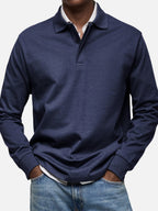 Percy | Men's Long-Sleeve Polo Shirt, Tailored Smart Polo | Animated Apparel