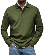 Percy | Men's Long-Sleeve Polo Shirt, Tailored Smart Polo | Animated Apparel