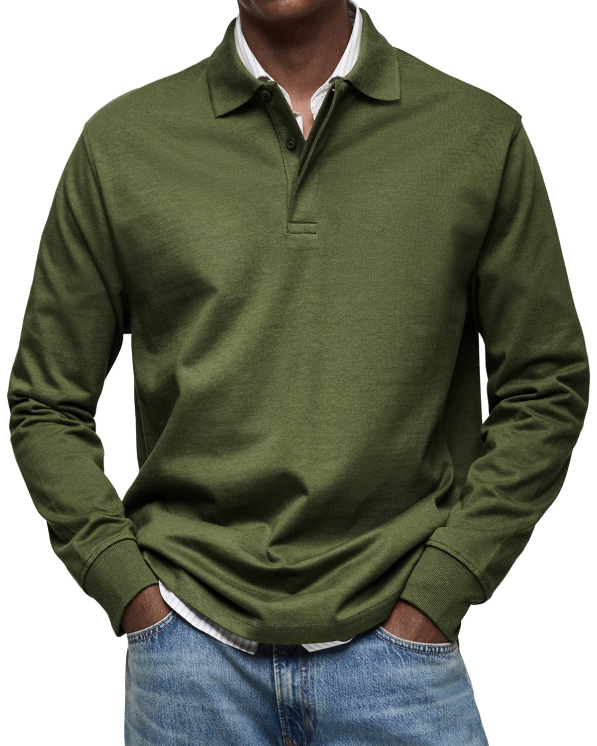 Percy | Men's Long-Sleeve Polo Shirt, Tailored Smart Polo | Animated Apparel