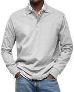 Percy | Men's Long-Sleeve Polo Shirt, Tailored Smart Polo | Animated Apparel