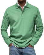 Percy | Men's Long-Sleeve Polo Shirt, Tailored Smart Polo | Animated Apparel