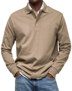Percy | Men's Long-Sleeve Polo Shirt, Tailored Smart Polo | Animated Apparel