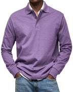 Percy | Men's Long-Sleeve Polo Shirt, Tailored Smart Polo | Animated Apparel