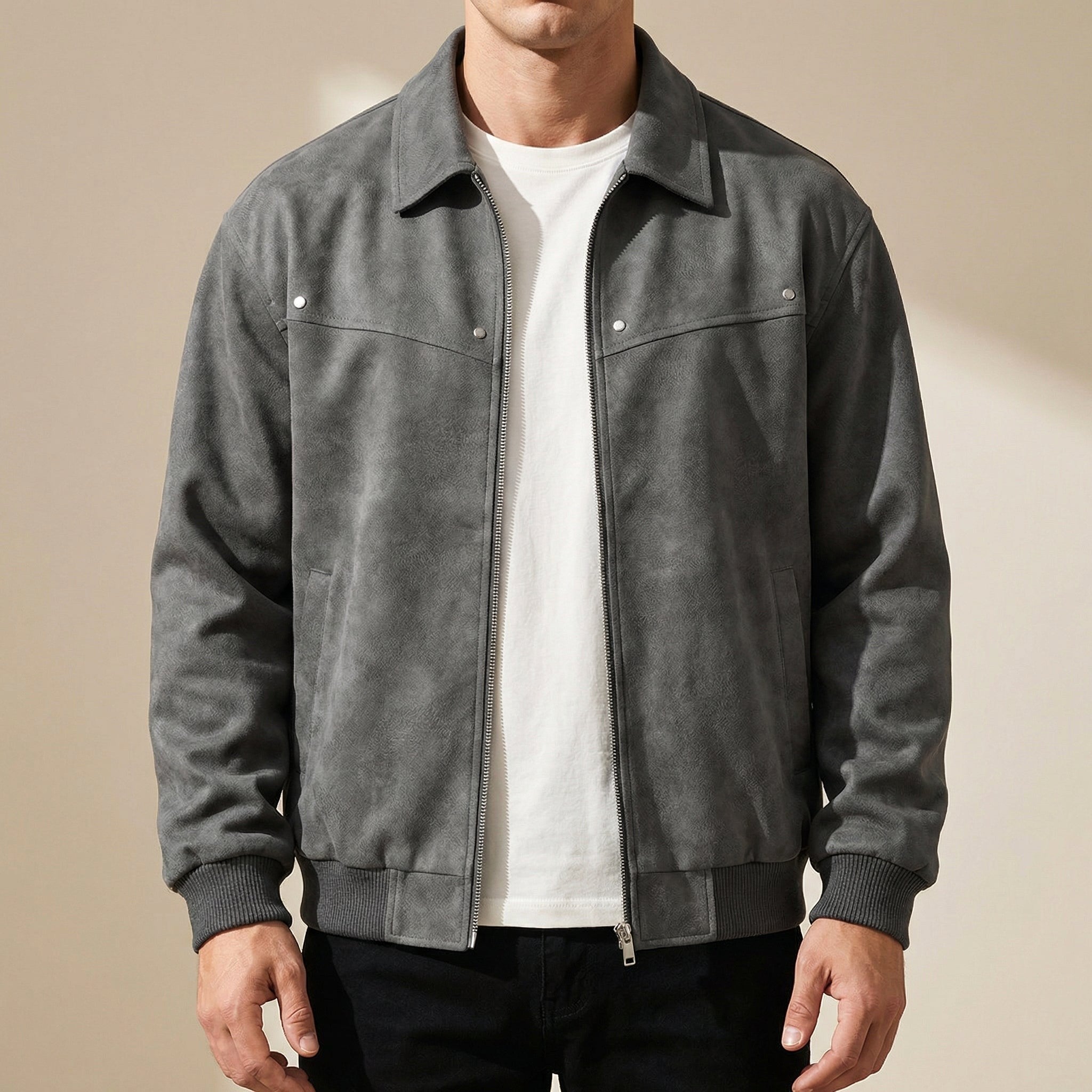Peter | Men's Lambskin Leather Jacket, Tailored Smart Jacket | Animated Apparel