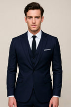 Lincoln | Men's Slim-Fit Three-Piece Suit, Tailored Trouser Suit | Animated Apparel