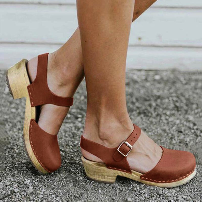 Peyton | Women's Orthopedic Brown Wedge Sandals - image 1