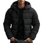 Philip | Men's Hooded Quilted Puffer Jacket, Padded Autumn Coat | Animated Apparel | Black