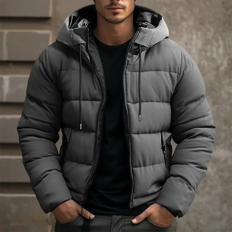 Philip | Men's Hooded Quilted Puffer Jacket, Padded Autumn Coat | Animated Apparel