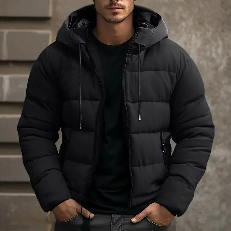 Philip | Men's Hooded Quilted Puffer Jacket, Padded Autumn Coat | Animated Apparel