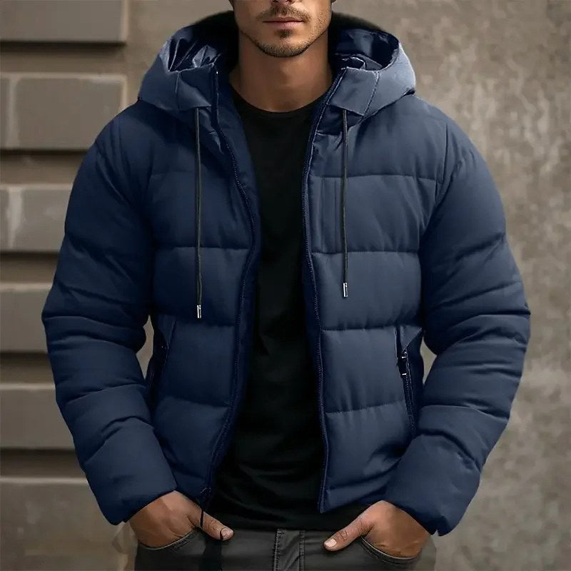 Philip | Men's Hooded Quilted Puffer Jacket, Padded Autumn Coat | Animated Apparel