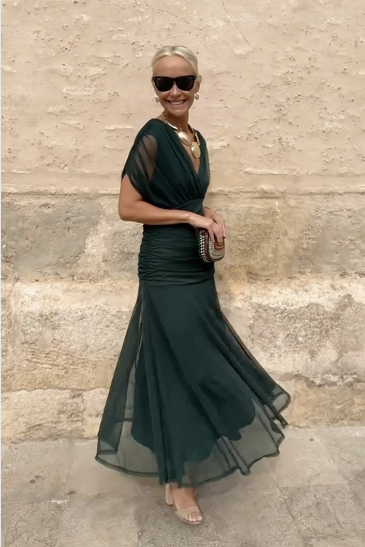 Philippa | Women's V-Neck Party Maxi Dress - image 11