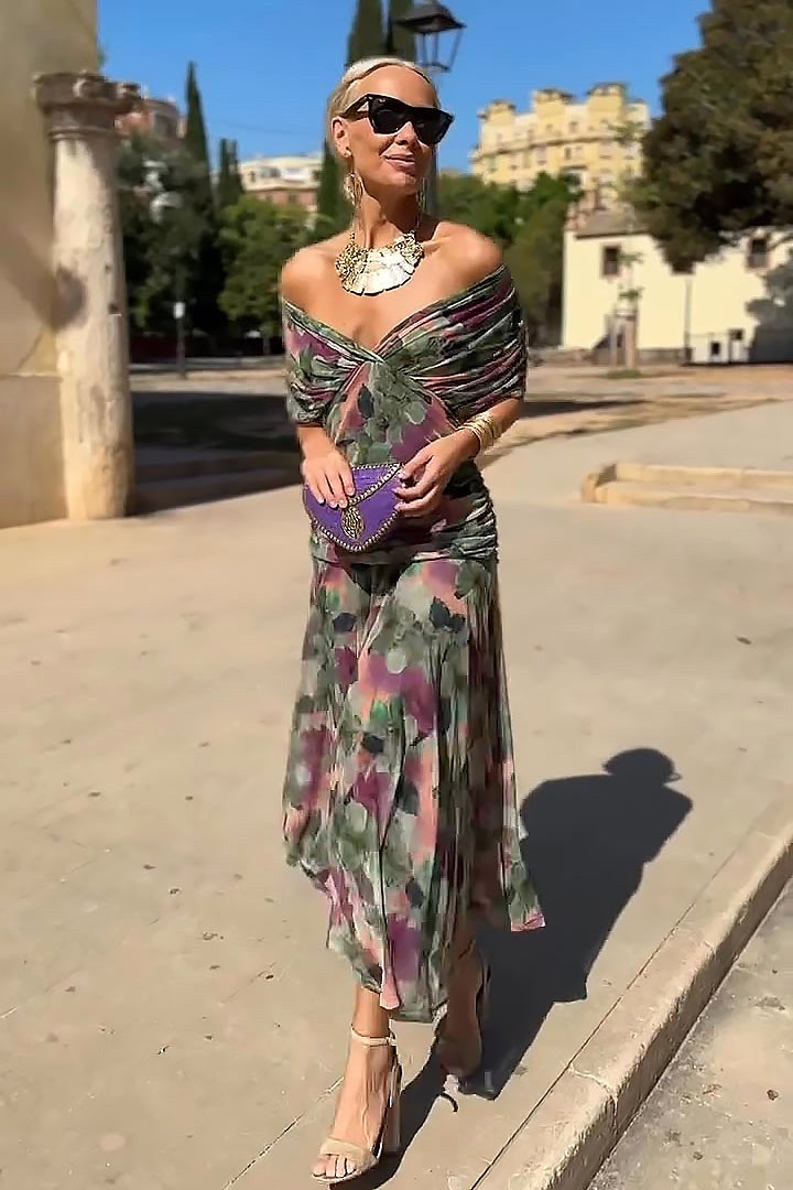 Philippa | Women's V-Neck Party Maxi Dress - image 4