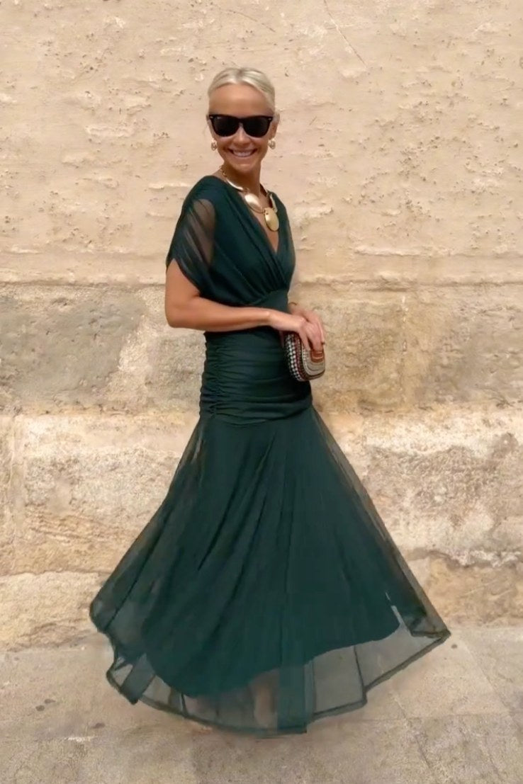 Philippa | Women's V-Neck Party Maxi Dress - image 9