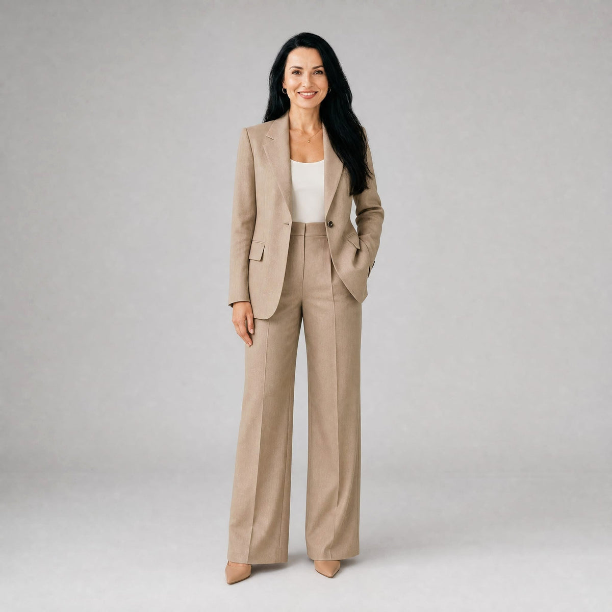 Scarlett | Women's Tailored Blazer and Wide-Leg Trousers Two-Piece Suit | Animated Apparel