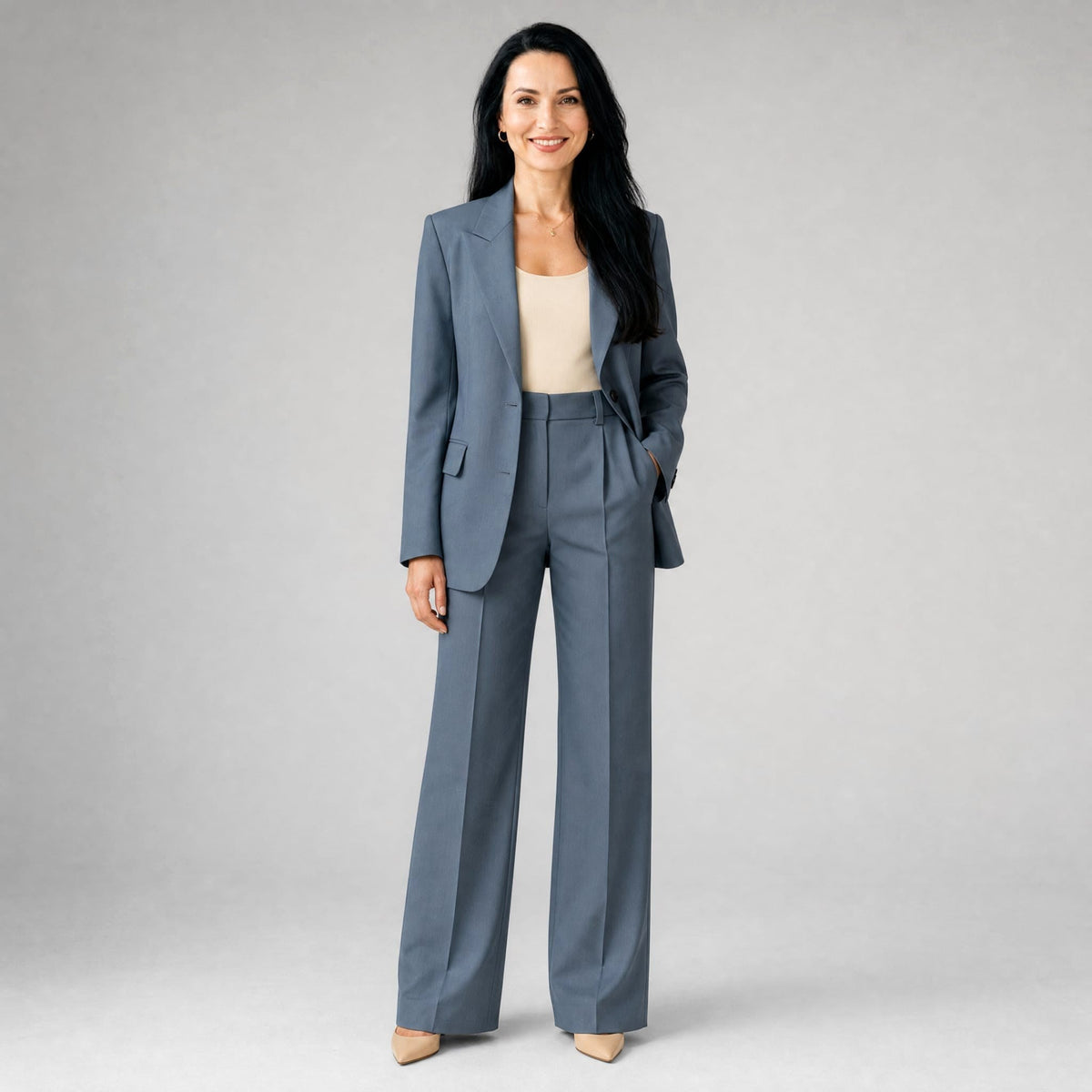 Scarlett | Women's Tailored Blazer and Wide-Leg Trousers Two-Piece Suit | Animated Apparel