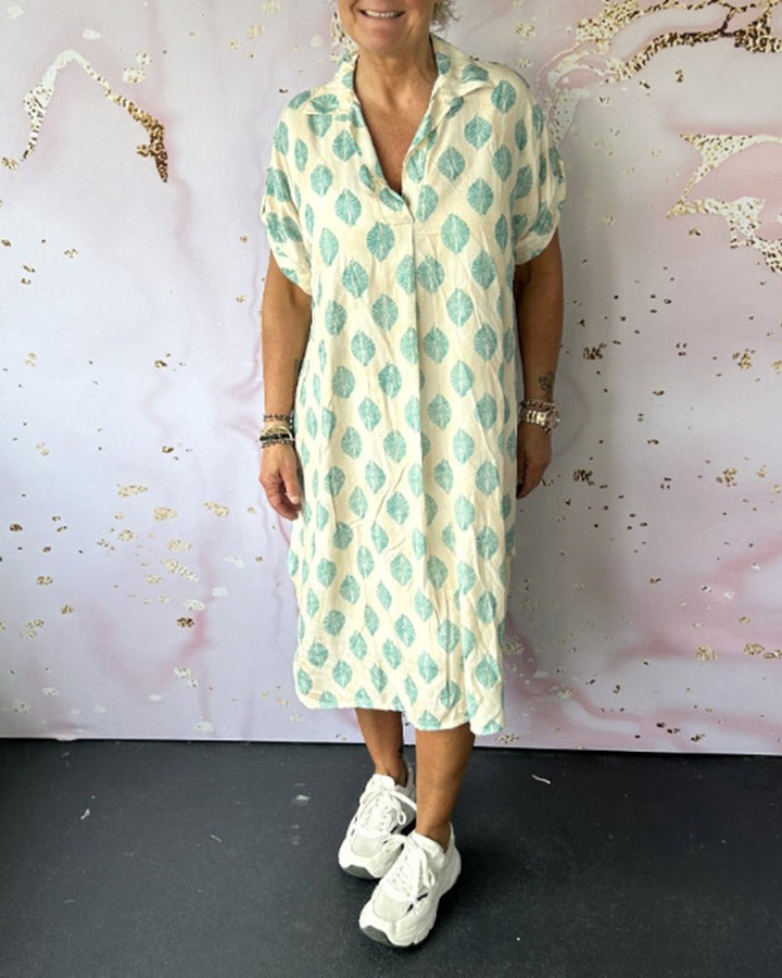 Phoebe | Women's V-Neck Printed Shirt Dress - image 5