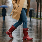 Phoebe | Women's Waterproof Rubber Boots, Adjustable Lace Rain Boots | Animated Apparel