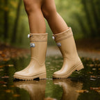Phoebe | Women's Waterproof Rubber Boots, Adjustable Lace Rain Boots | Animated Apparel
