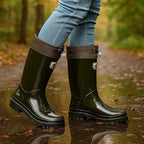Phoebe | Women's Waterproof Rubber Boots, Adjustable Lace Rain Boots | Animated Apparel