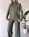 Poppy | Women's Two-Piece Knit Set with Cutout Detail, Lounge Set | Animated Apparel