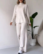 Poppy | Women's Two-Piece Knit Set with Cutout Detail, Lounge Set | Animated Apparel