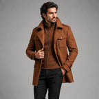 Preston | Men's Double Collar Wool Trench Coat, Tailored Business Coat | Animated Apparel